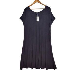 NWT Torrid Womens Plus Size 2 Super Soft Plush Hacci Skater‎ Dress Black